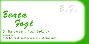 beata fogl business card